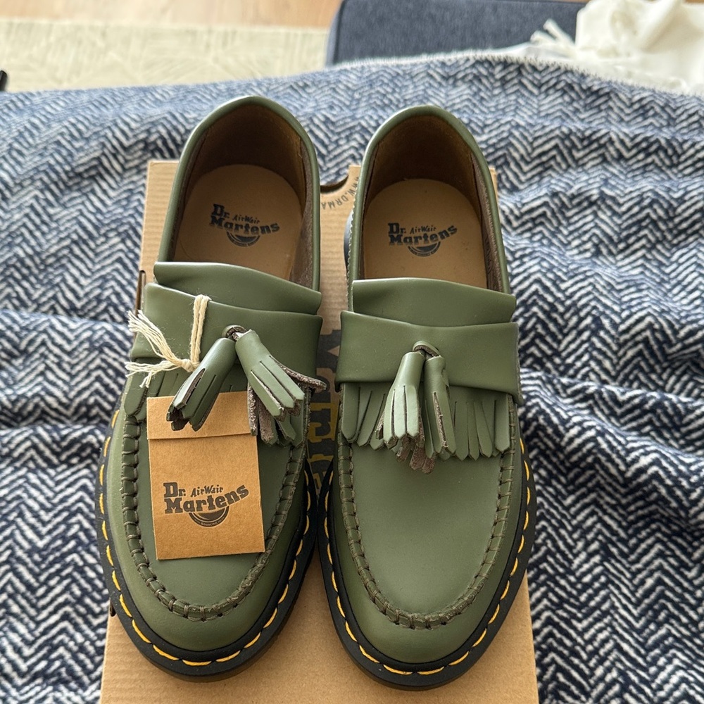 Dr. Martens Olive Green Tassel Loafers